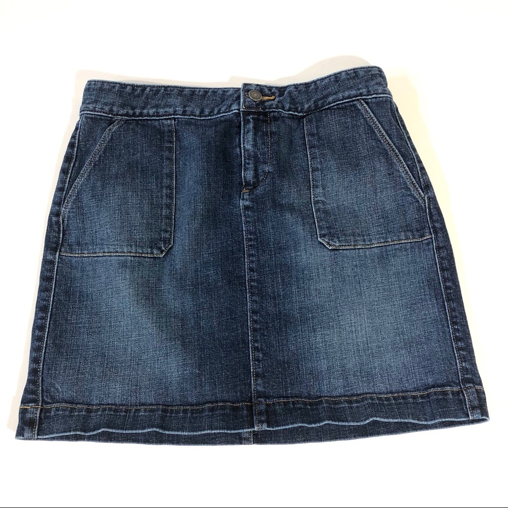 Ann Taylor LOFT Stretch Denim Mini Skirt - Picture 1 of 8